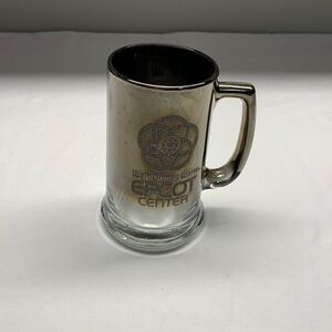 Vintage Rare Walt Disney World Epcot Mirror Glass Mug